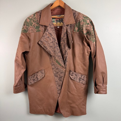 Giacca pelle patchwork vintage